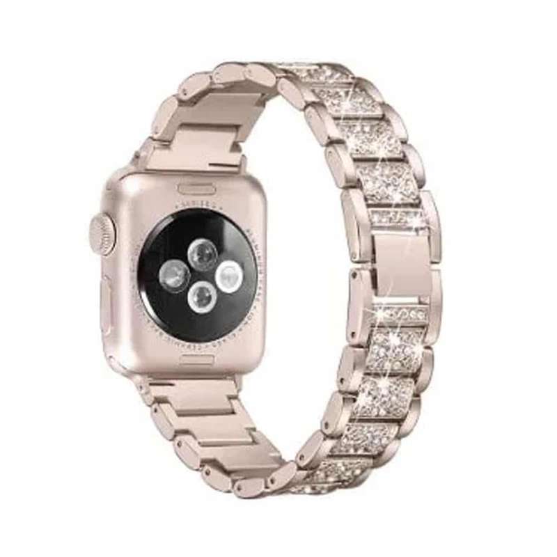 38/40/41mm Apple Watch diamond rhinestone strap + tool - Retro gold