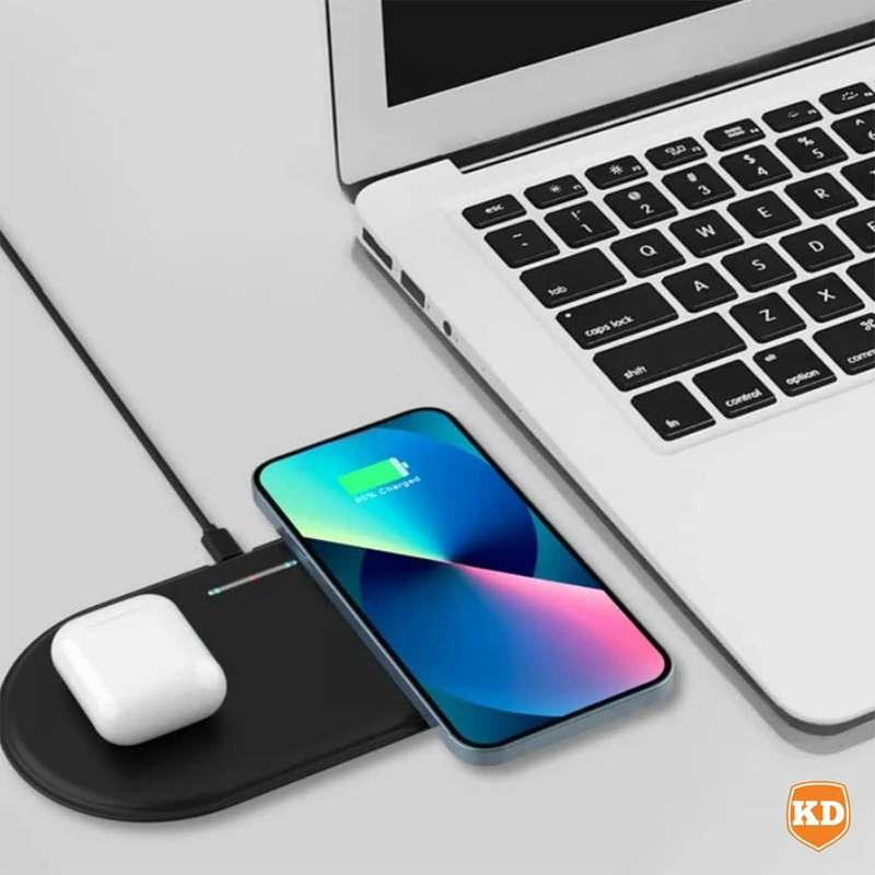 15W 2-in-1 Phone Watch Fast Charging Dock Qi Wireless Charger