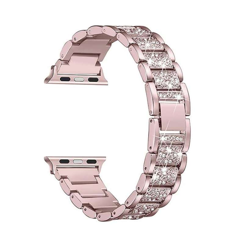 38/40/41mm Apple Watch diamond rhinestone strap + tool - Rose pink
