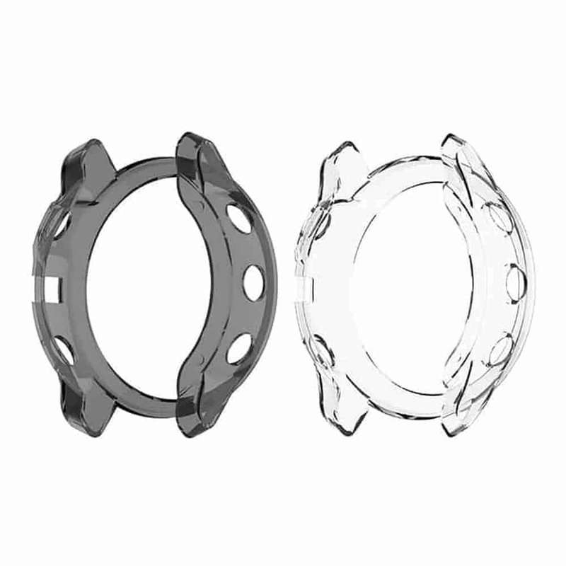 Killer Deals TPU Protective Anti-Scratch Case for Garmin Fenix 6S- Black and Clear Combo