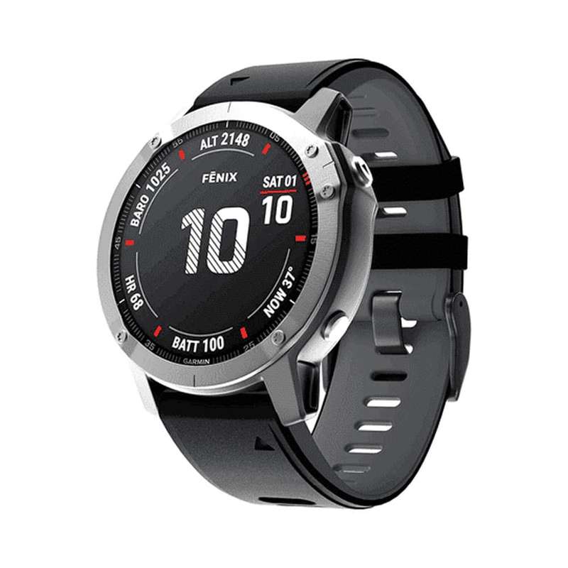 Killer Deals 26mm Quick Fit Garmin Fenix 5X Silicone Strap - Red & Black (5X/6X/3/3HR)