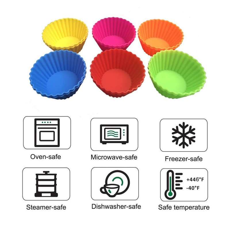 Silicone Round Mini Baking Muffin Moulds 7cm