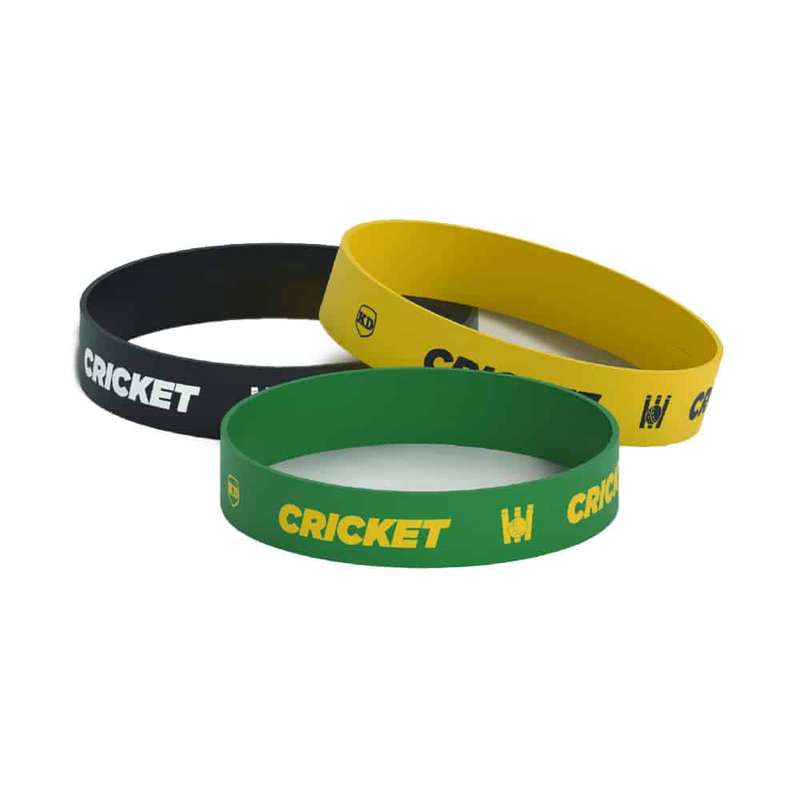 Killer Deals Debossed "Cricket" Silicone Wristband Bracelet- 3 Pack