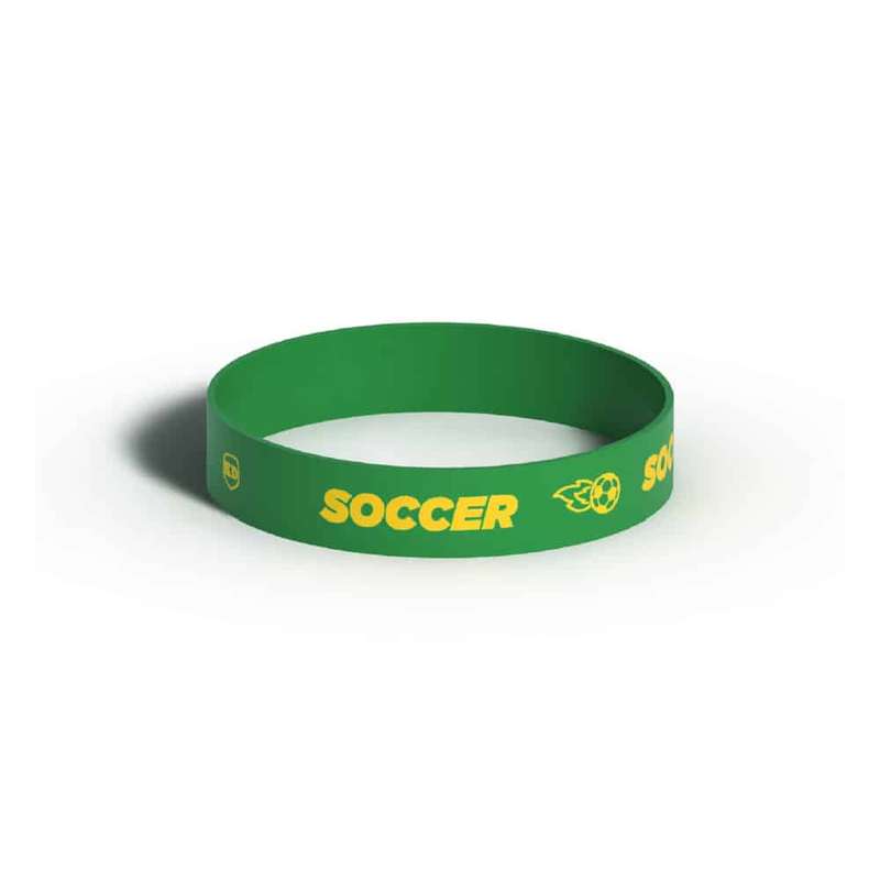Killer Deals Debossed "Soccer" Silicone Wristband Bracelet-6 Pack
