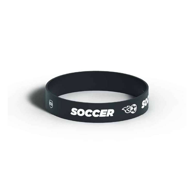 Killer Deals Debossed "Soccer" Silicone Wristband Bracelet-6 Pack