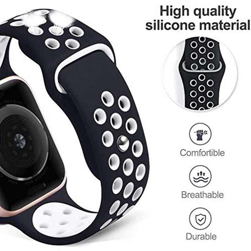 Killer Deals 18mm Samsung Gear Sport silicone strap - Black & white