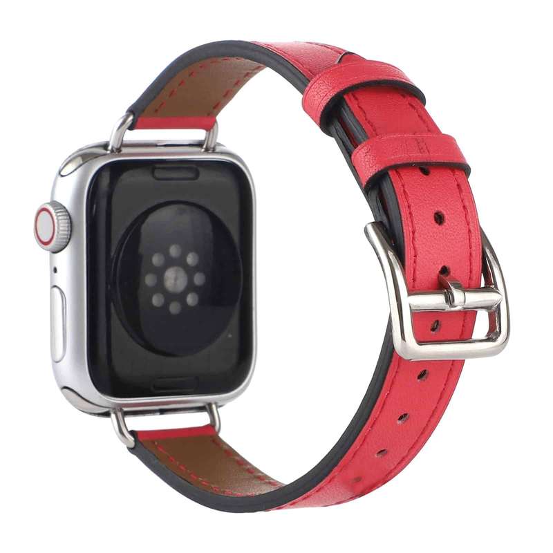 Killer Deals Slim Leather Band Strap for Apple Watch 42/44/45/49mm - Brown