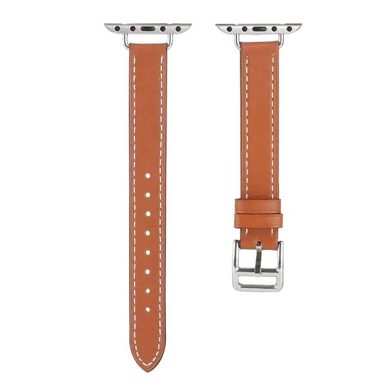 Killer Deals Slim Leather Band Strap for Apple Watch 42/44/45/49mm - Brown