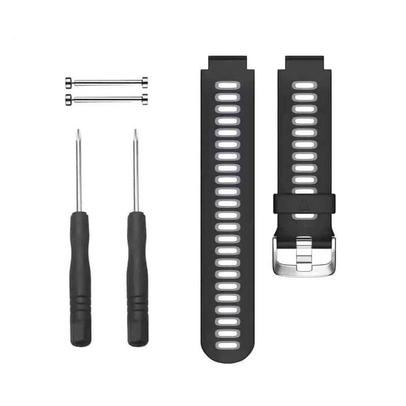 Killer Deals Silicone Strap for Garmin Forerunner 220/ 230/ 235/ 620/ 735- Black & Grey