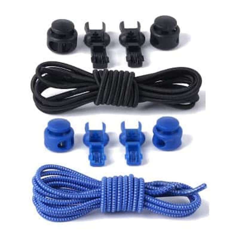 Killer Deals 2 Speed Laces Elastic No Tie Shoelaces - Black and Blue Combo