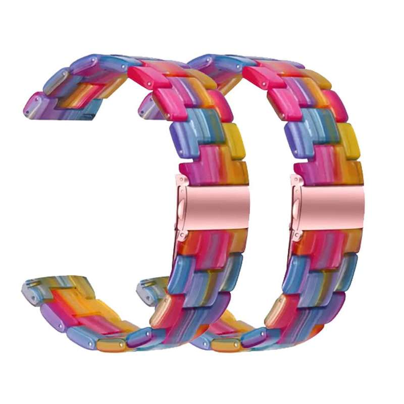 22mm Universal Resin Strap for Huawei/ Garmin- Multicolour- x2 Combo