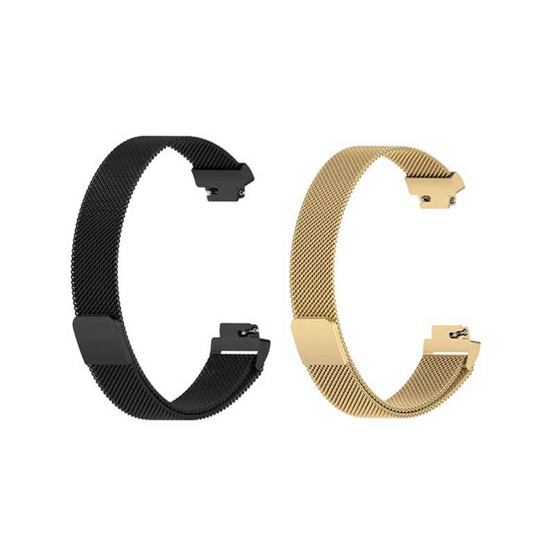 Killer Deals Milanese Stainless Steel Strap for Fitbit Inspire 2 (S/M)- SIlver/Gold Combo
