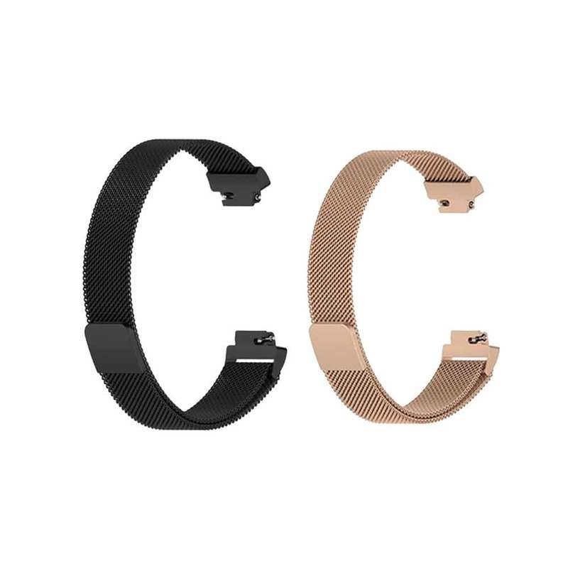 Killer Deals Milanese Stainless Steel Strap for Fitbit Inspire 2 (S/M)- SIlver/Gold Combo