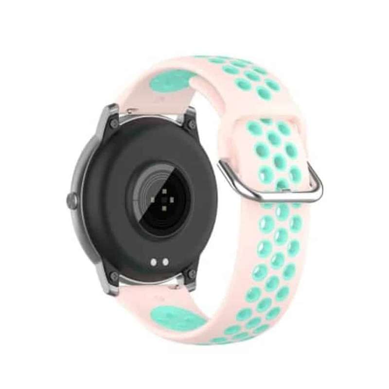 Silicone Band for Xiao mi haylou solar LS05 - Pink+Frost Blue