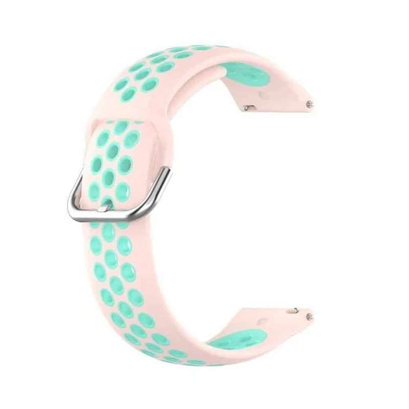 Silicone Band for Xiao mi haylou solar LS05 - Pink+Frost Blue