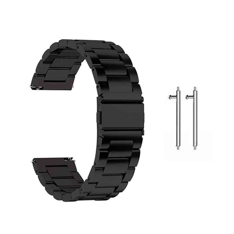 Killer Deals 22mm watch 3 links stainless -steel strap - Black