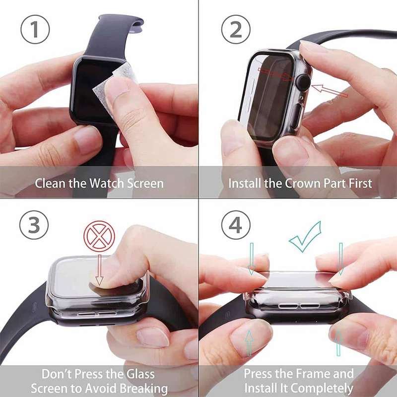 Killer Deals PC Protective Case & Glass Screen Protector for 42mm Apple Watch