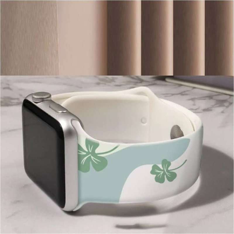Killer Deals Silicone Strap for 42/44/45/49mm Apple Watch - Four Leaf Clover
