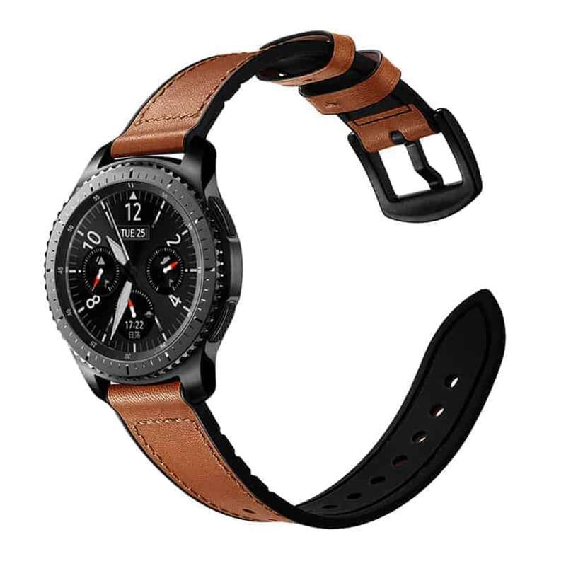 Killer Deals 22mm Universal Watch Leather & Silicone Strap- Brown