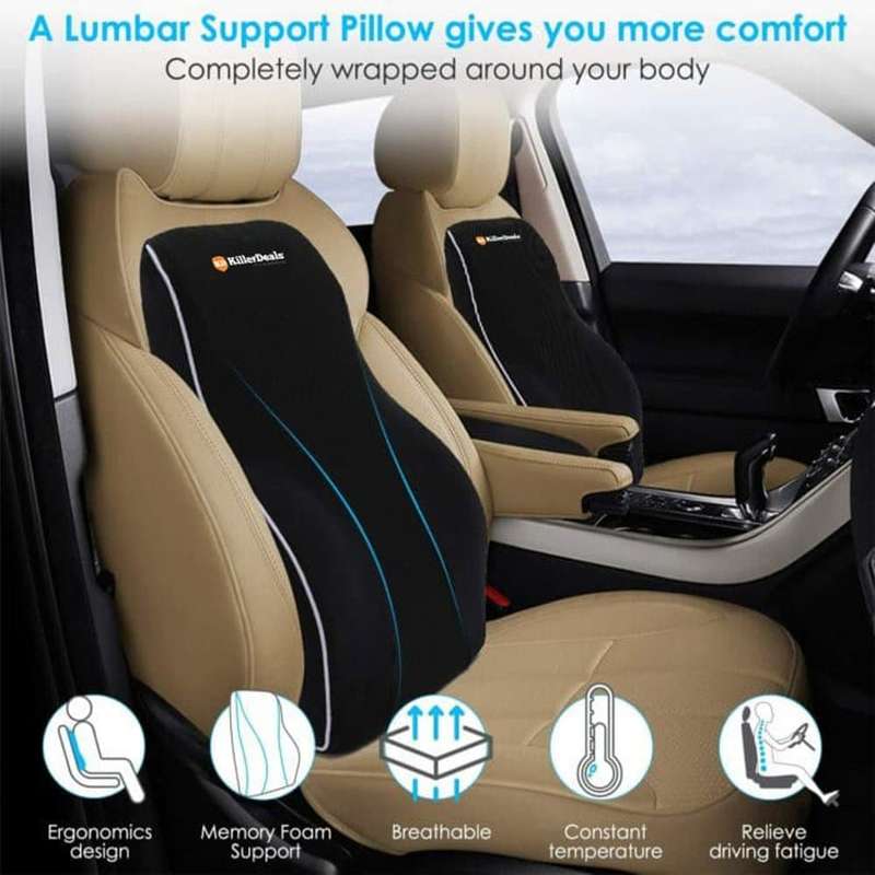 Home Office Chair Car Memory Foam Lumbar Back Support Cushion
