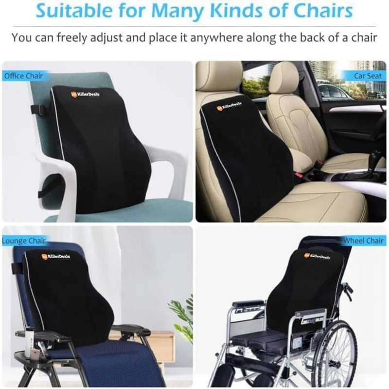 Home Office Chair Car Memory Foam Lumbar Back Support Cushion