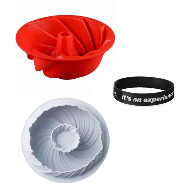 Round Swirl + Spiral Bundt Cake Silicone Baking Mould Combo