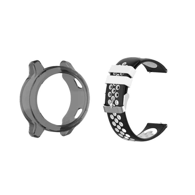 Killer Deals Silicone Strap for Garmin Vivoactive 4(22MM) Black+White and TPU case for Garmin Viv...