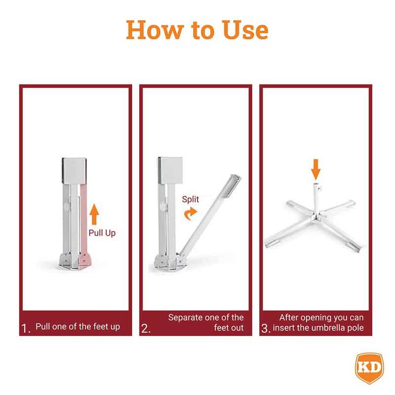 Adjustable Portable Beach Umbrella Stand Foldable Base Holder