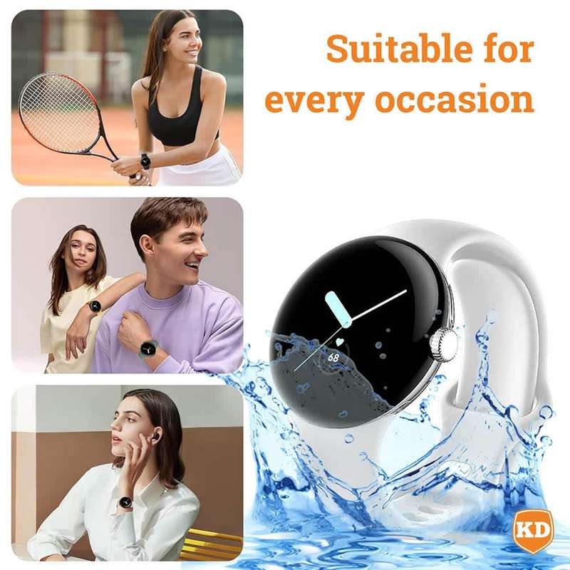 Silicone Strap for Google Pixel Watch 1- White- M/L
