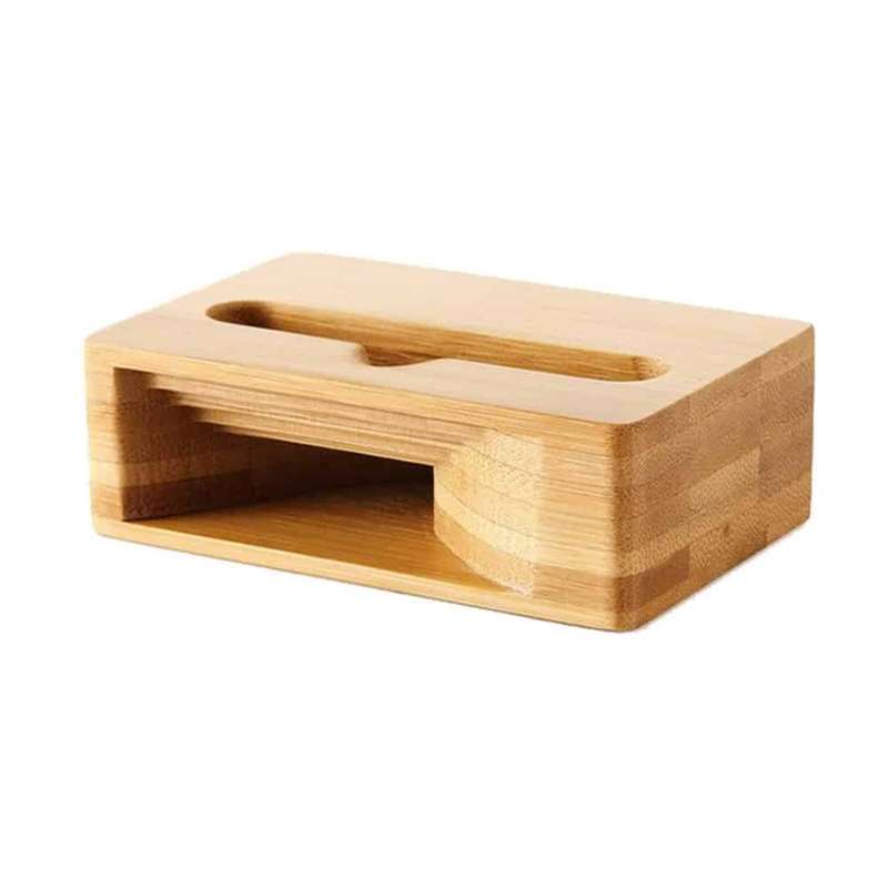 Universal Phone Wooden Bamboo Docking Stand & Sound Amplifier x2 Combo