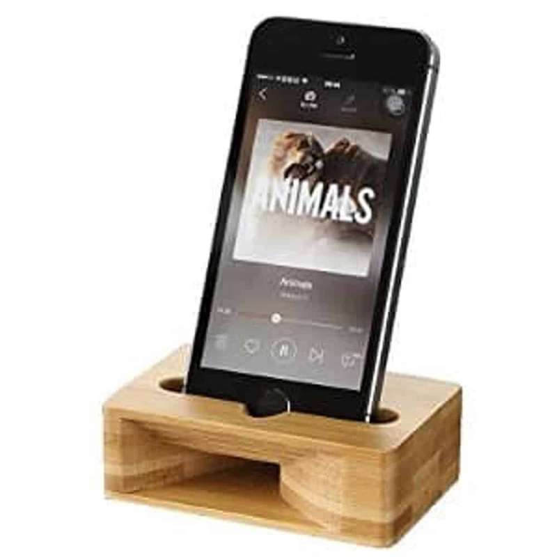 Universal Phone Wooden Bamboo Docking Stand & Sound Amplifier x2 Combo