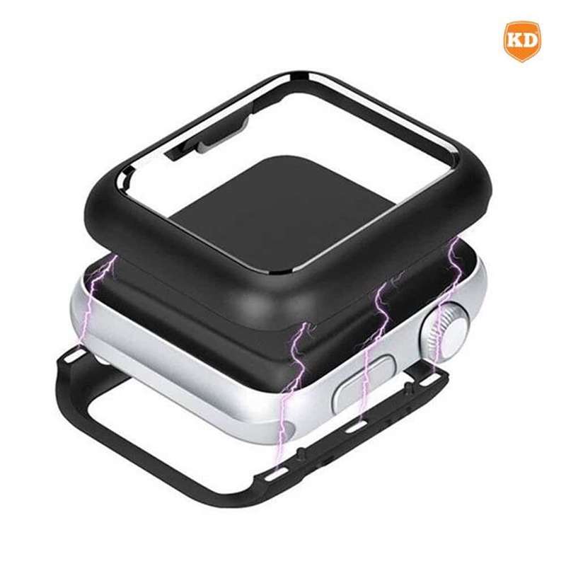 Killer Deals Magnetic Aluminium Protective Case for 44mm Apple Watch- Silver Black 2 Pack