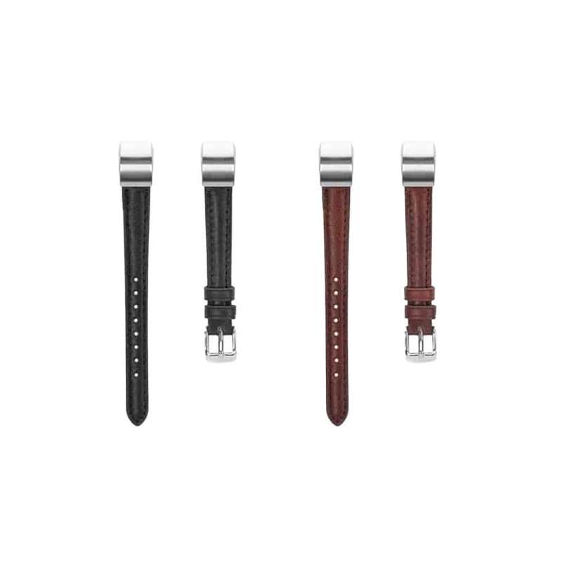 Killer Deals Fitbit Alta replacement leather strap - Black + Dark Brown - Combo