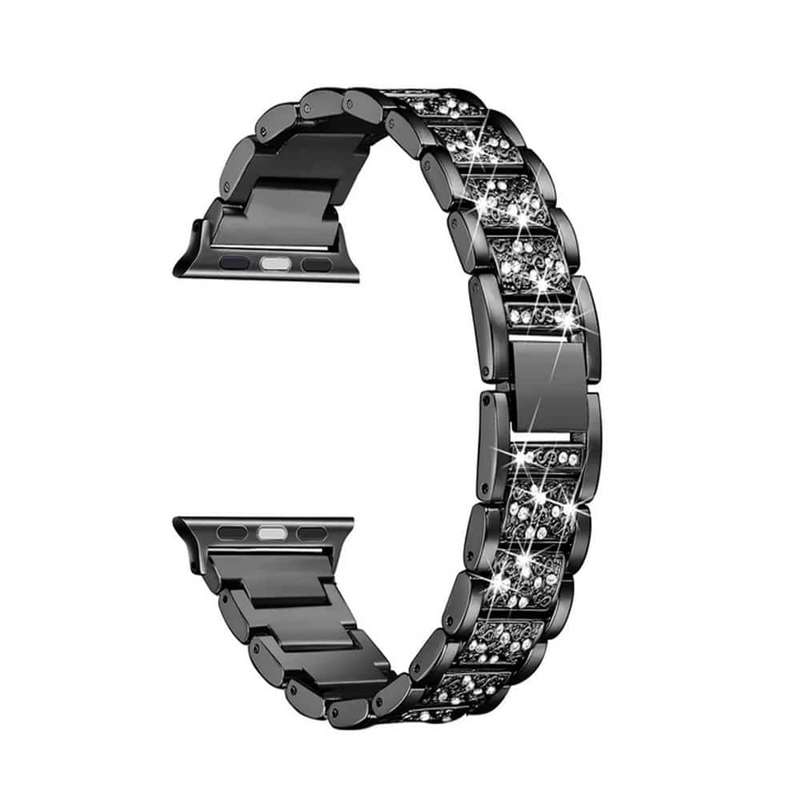 42/44/45/49mm Apple Watch Diamond rhinestone strap + tool - Black
