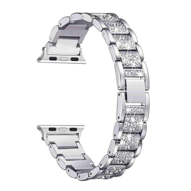 Killer Deals 38/40/41mm Apple Watch SE diamond rhinestone strap + tool - Silver