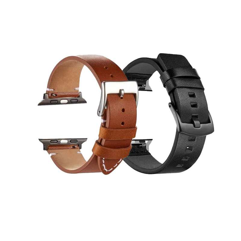 Genuine Leather Strap for 38/40/41mm Apple Watch- Black