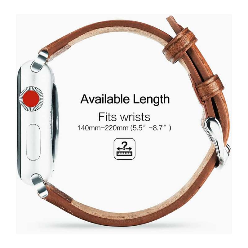 Genuine Leather Strap for 38/40/41mm Apple Watch- Black