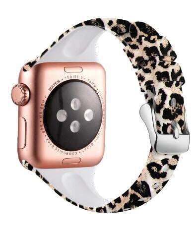 Slim Style Silicone Strap for 38/40/41mm Apple Watch- Leopard- S/M
