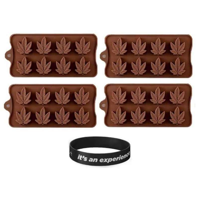 Weed Leaf Candy Chocolate Non-Stick Silicone Mould x4 Combo
