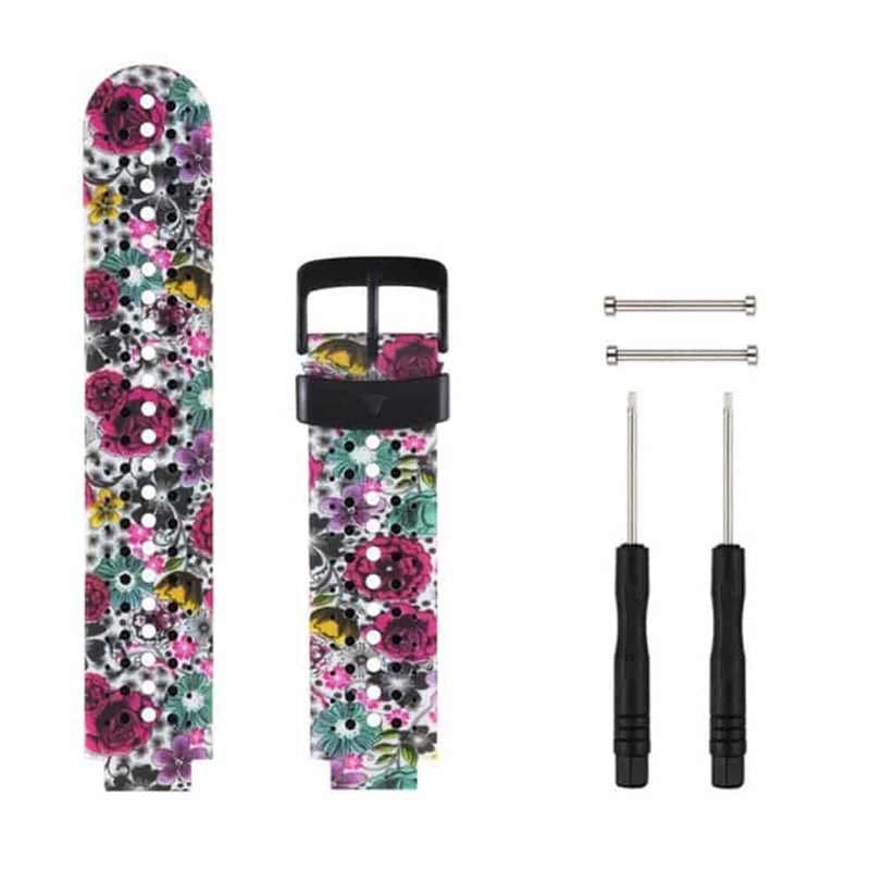 Killer Deals Silicone Strap for Garmin Forerunner 220/ 230/ 235/ 620/ 735- Classic Flower