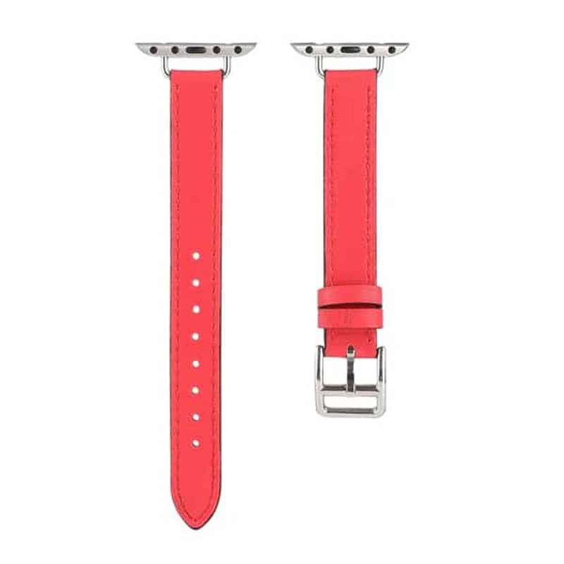 Killer Deals Slim Leather Band Strap for Apple Watch 38/40/41mm - Red