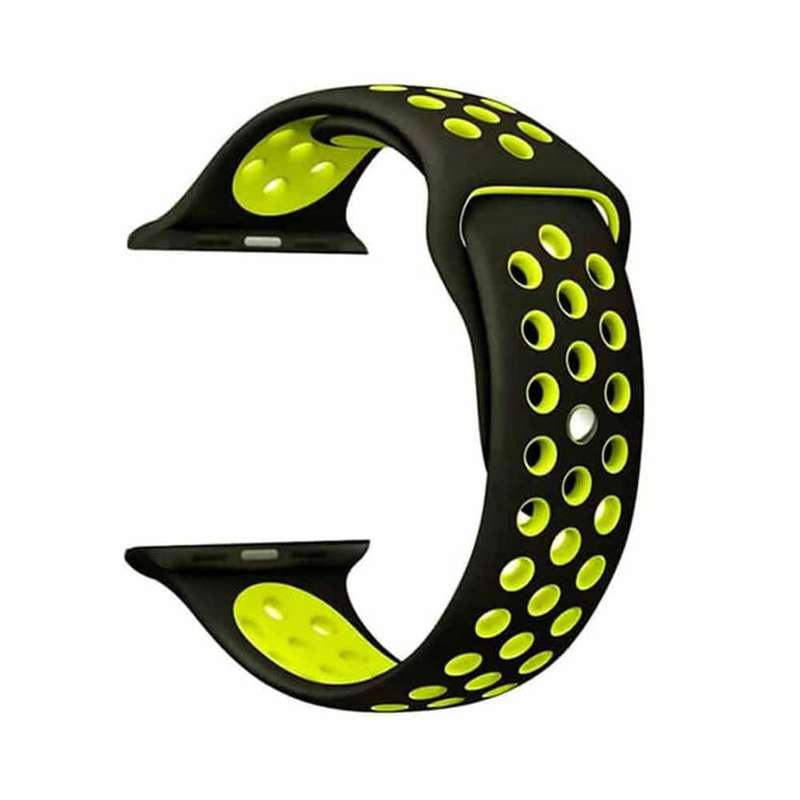 Silicone Strap for 38/40/41mm Apple Watch (S/M) - Black & Yellow