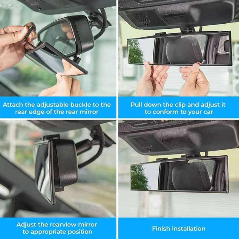 Killer Deals 30cm Universal Replacement Curve Panoramic Car Rearview Mirror