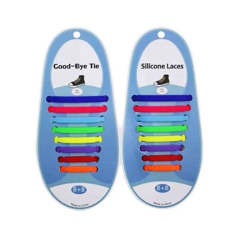 Killer Deals elastic lazy no-tie silicone speed laces - Rainbow (Adults)