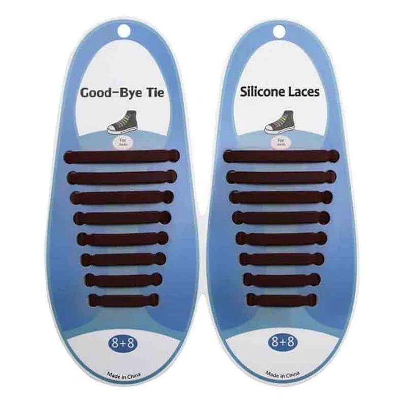 Killer Deals elastic lazy no-tie silicone speed laces - Brown (Adults)