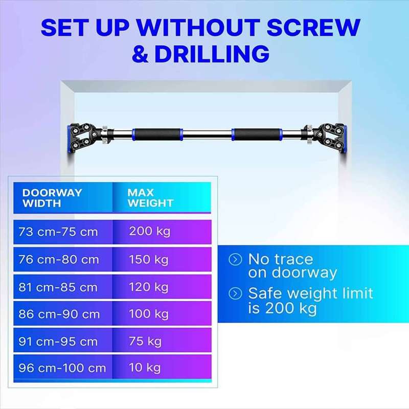 Killer Deals Doorway Pull-Up Bar Upper Body Chin Up Workout Fitness Gym