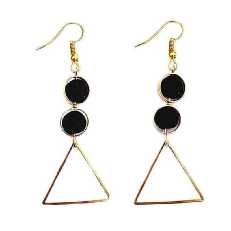 Killer Deals Gold Triangle Lava Stone Diffuser Aromatherapy Earrings