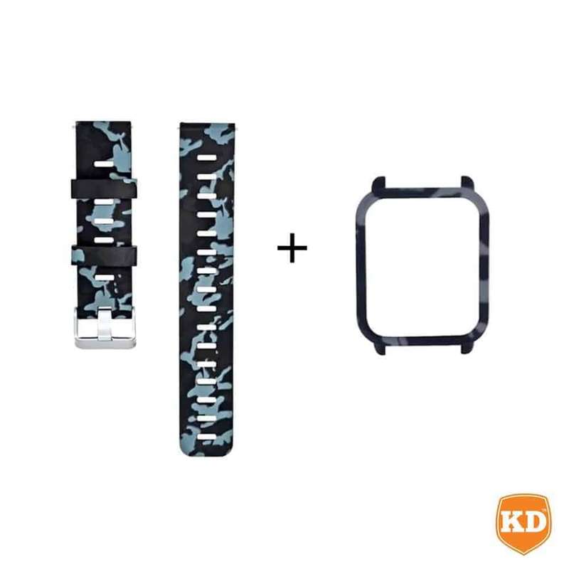 Killer Deals Amazfit BIP/Lite silicone strap + protective case + film - Camo blue