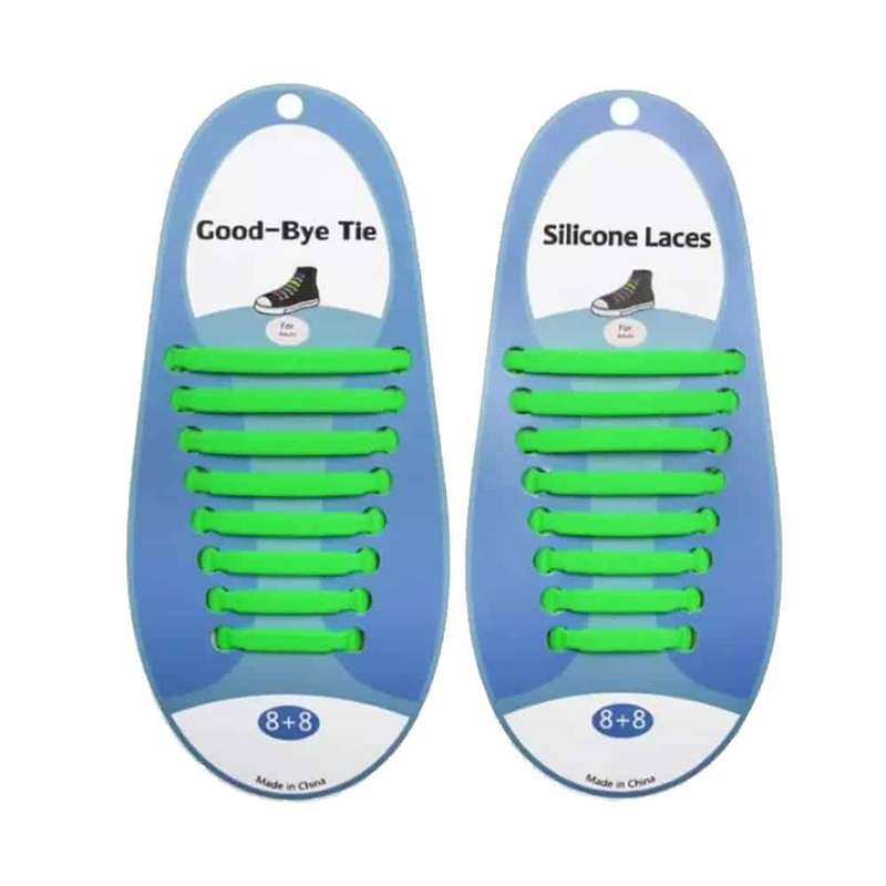 Killer Deals elastic lazy no-tie silicone speed laces - Green (Adults)