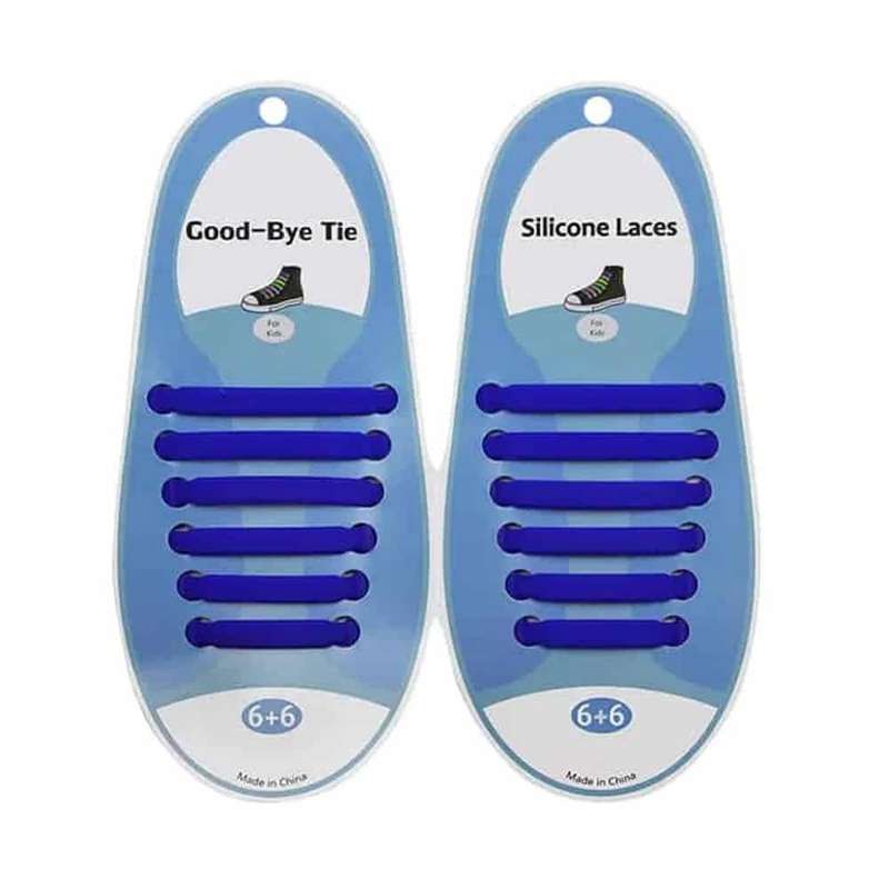 Killer Deals elastic lazy no-tie silicone speed laces - Dark blue (Kids)